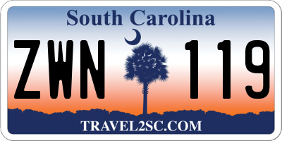SC license plate ZWN119