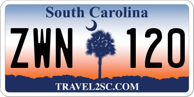 SC license plate ZWN120