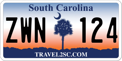 SC license plate ZWN124
