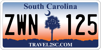 SC license plate ZWN125