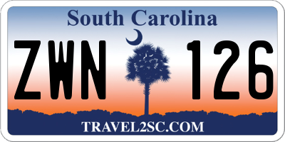 SC license plate ZWN126