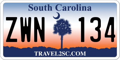 SC license plate ZWN134
