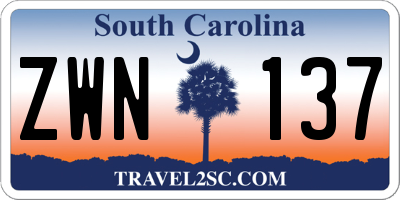 SC license plate ZWN137