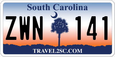 SC license plate ZWN141