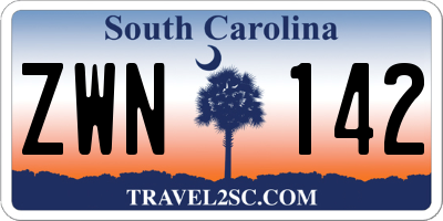 SC license plate ZWN142