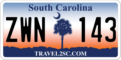 SC license plate ZWN143