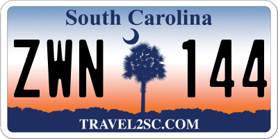 SC license plate ZWN144