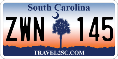 SC license plate ZWN145