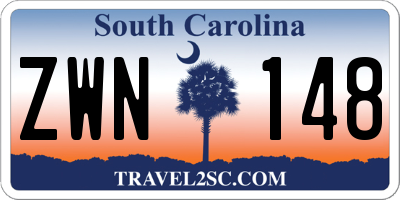 SC license plate ZWN148