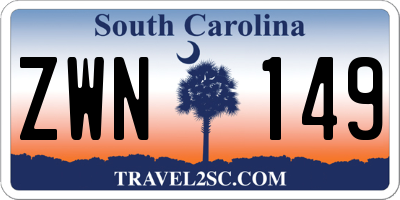 SC license plate ZWN149