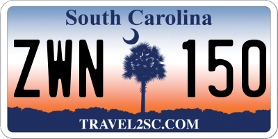SC license plate ZWN150