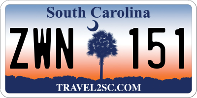 SC license plate ZWN151