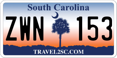 SC license plate ZWN153