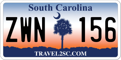 SC license plate ZWN156