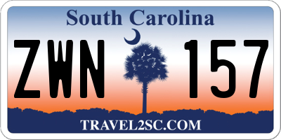 SC license plate ZWN157