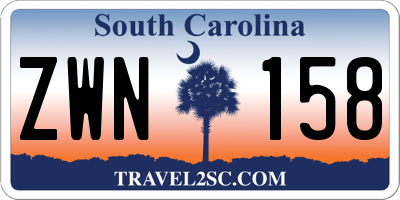 SC license plate ZWN158