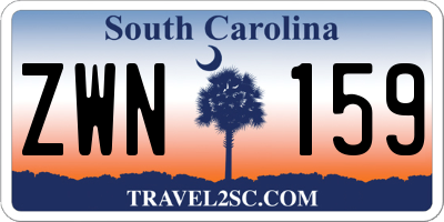 SC license plate ZWN159