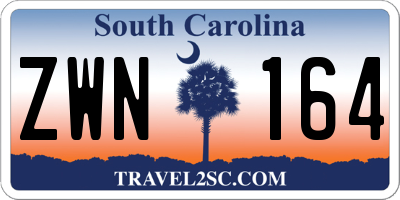 SC license plate ZWN164