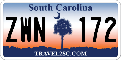 SC license plate ZWN172
