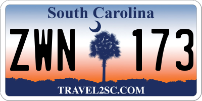 SC license plate ZWN173