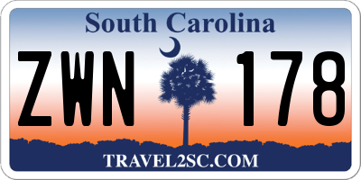 SC license plate ZWN178