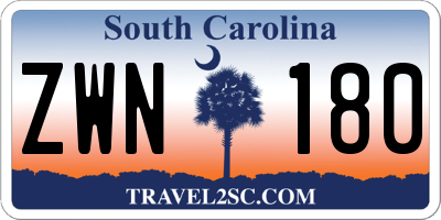 SC license plate ZWN180