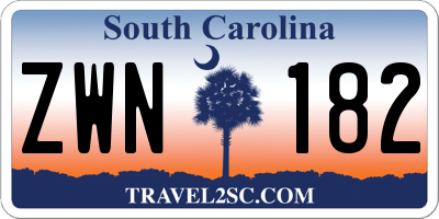 SC license plate ZWN182