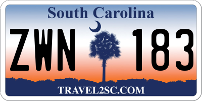 SC license plate ZWN183
