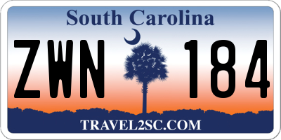 SC license plate ZWN184