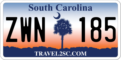 SC license plate ZWN185