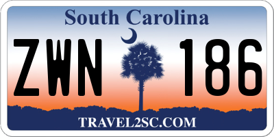 SC license plate ZWN186