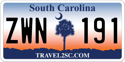 SC license plate ZWN191