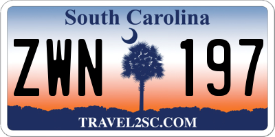 SC license plate ZWN197