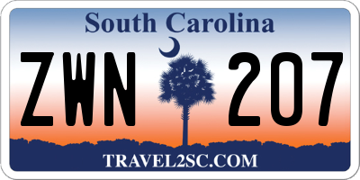 SC license plate ZWN207