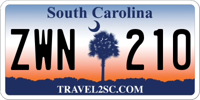 SC license plate ZWN210