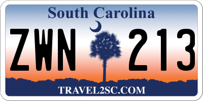 SC license plate ZWN213
