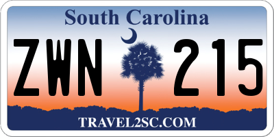 SC license plate ZWN215