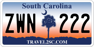 SC license plate ZWN222