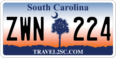 SC license plate ZWN224