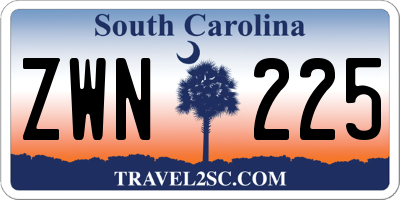 SC license plate ZWN225