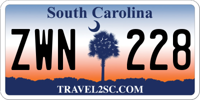 SC license plate ZWN228