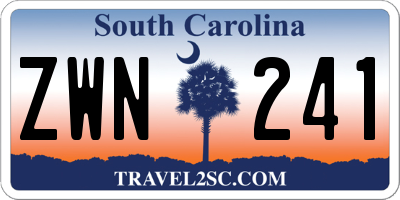 SC license plate ZWN241