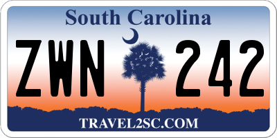 SC license plate ZWN242