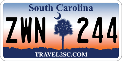 SC license plate ZWN244