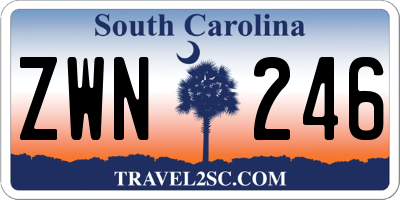 SC license plate ZWN246