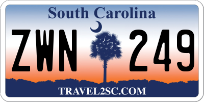 SC license plate ZWN249