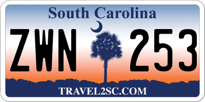 SC license plate ZWN253
