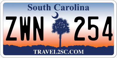 SC license plate ZWN254
