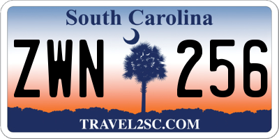 SC license plate ZWN256