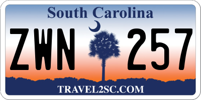 SC license plate ZWN257